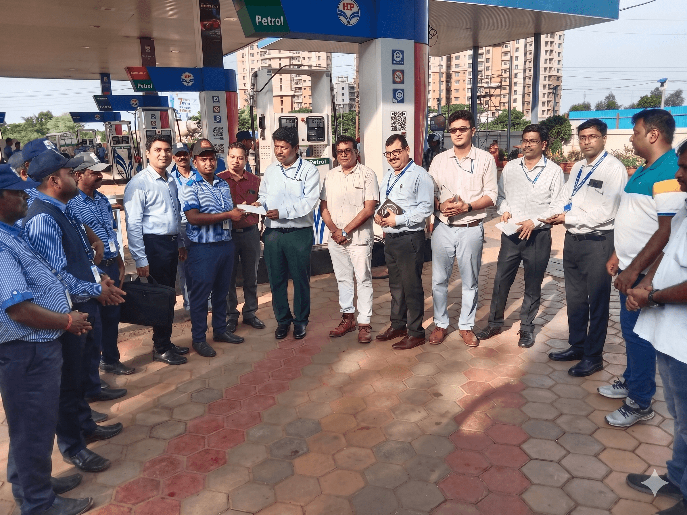 Chief General Manager visiting Chintamaniswar Filling Station for an official review
